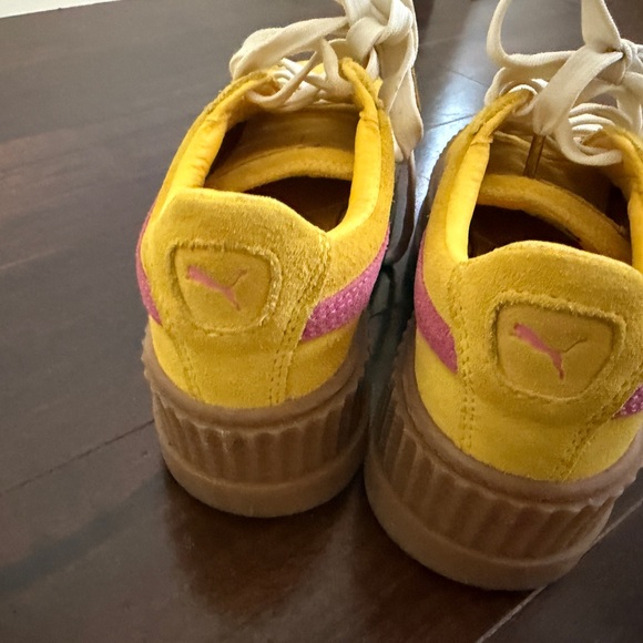 Puma Yellow Suede Platform Sneakers with Pink Stripe Fenty
Super stylish - Picture 4 of 6